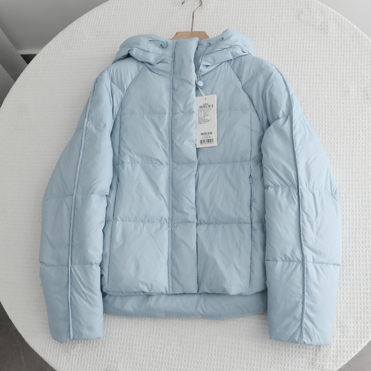 伊家~宽松加厚连帽白鸭绒面包服女2025冬季新款保暖小个子羽绒服