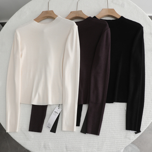 女修身 艾系 百搭气质半高领套头针织打底衫 时尚 毛衣 2025秋冬新款