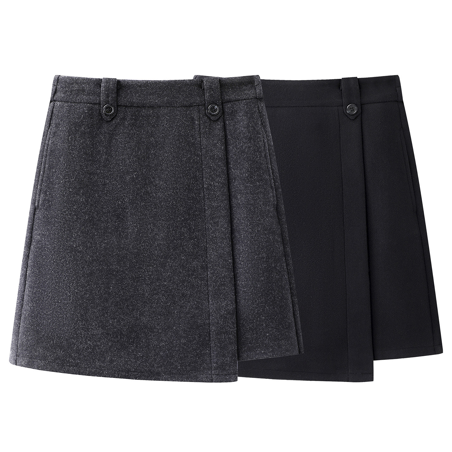 时尚气质高腰不规则梨型身材毛呢半身裙2025冬季新款修身A字短裙,女装/女士精品,半身裙,淘宝优惠券,粉丝福利购,淘宝优惠卷