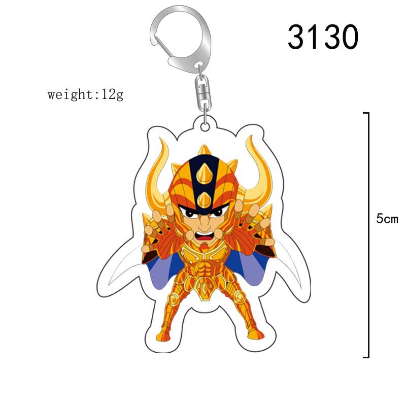 动漫周边 圣斗士星矢亚克力钥匙扣 金牛座 巨蟹座透明挂件