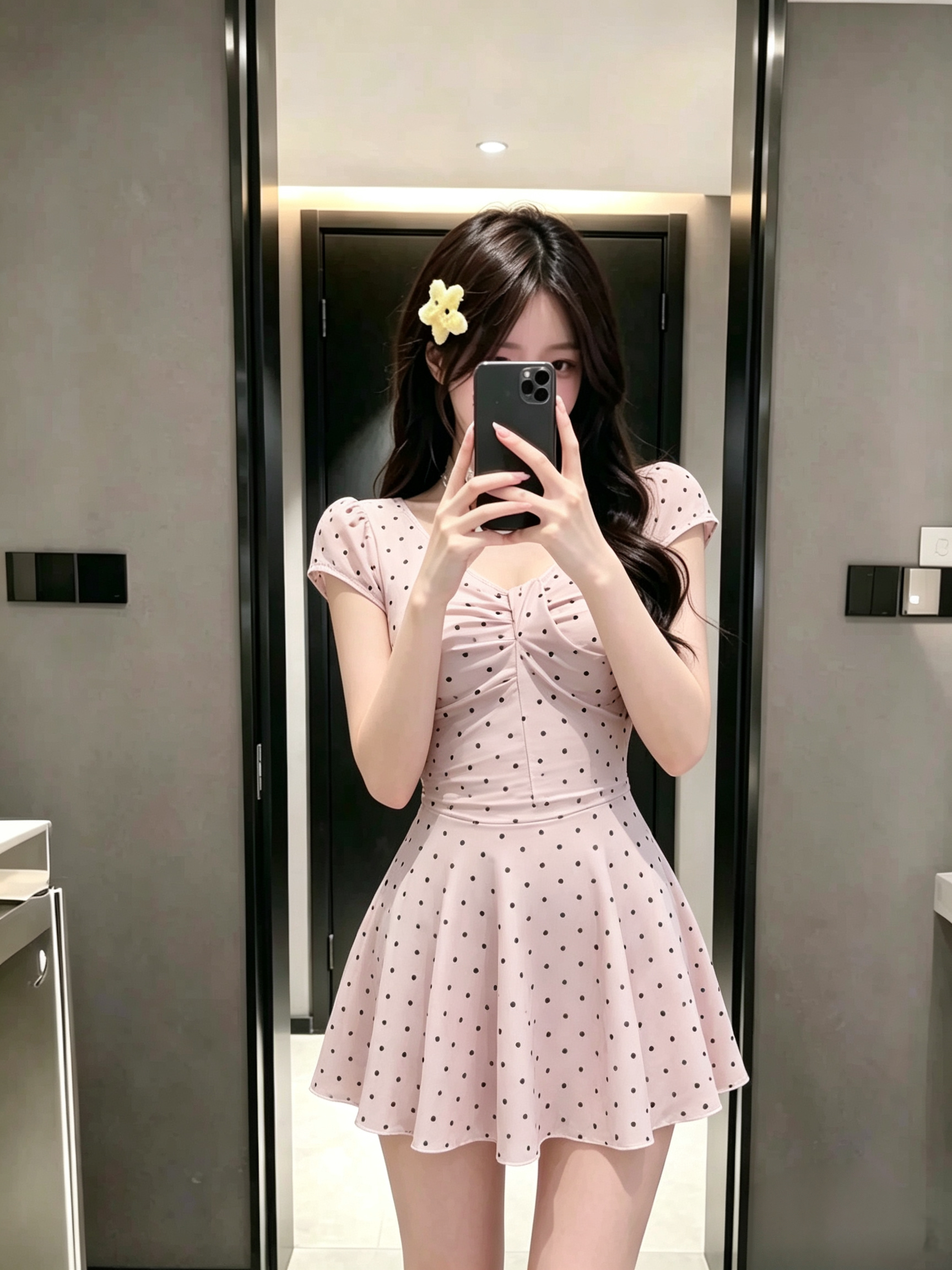 泳衣女款复古波点高级感连体裙式遮肚显瘦绝美少女海边度假泡温泉