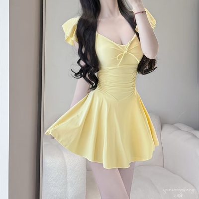 泳衣女高级感连体裙式温泉度假