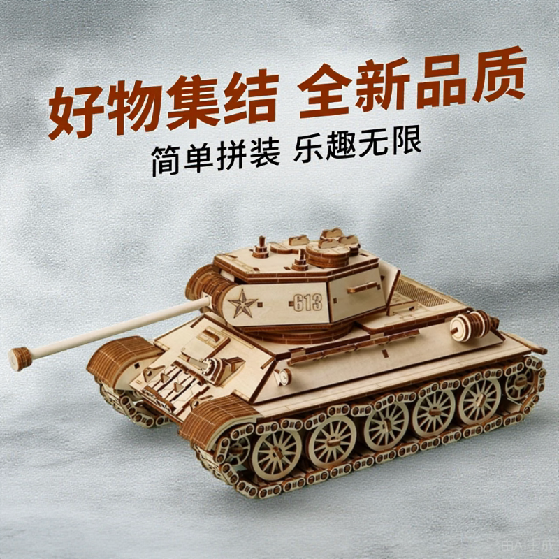坦克模型木质3D立体手工制作