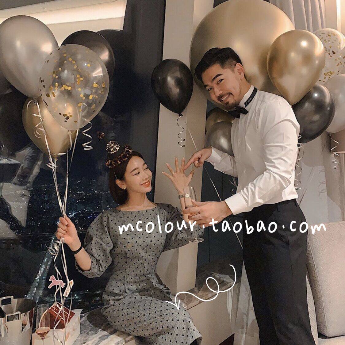 惊喜布置生日派对酒店纯色气球