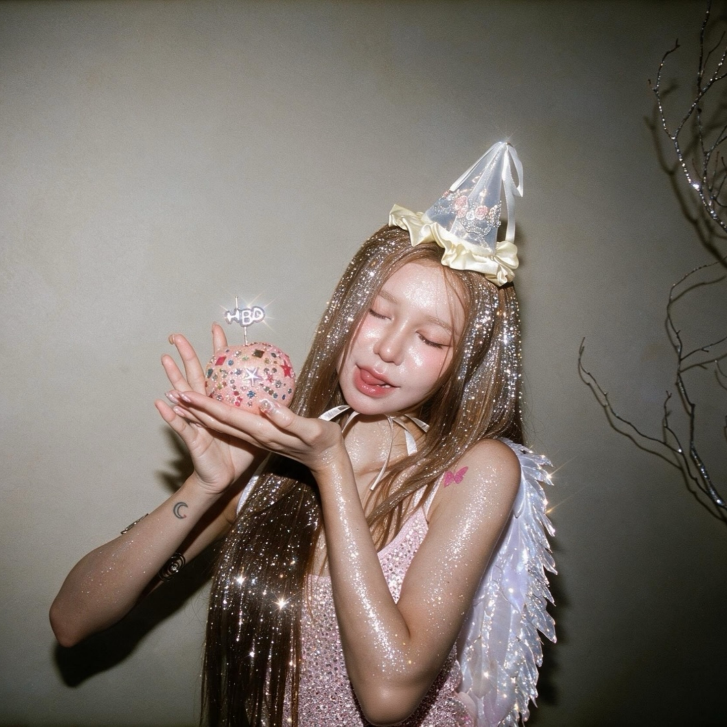baby派对仙女风刺绣花朵生日帽子图片