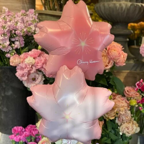 日式樱花铝膜气球粉花朵气球装饰