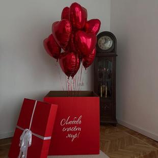 大红色心形气球生日派对装饰场景背景墙布置拍照道具求婚惊喜礼物