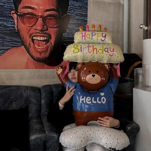韩版生日小熊气球装饰场景布置