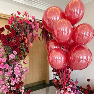 INS风婚庆布置浪漫喜庆气球波波球套球红色气球婚礼结婚房间装饰