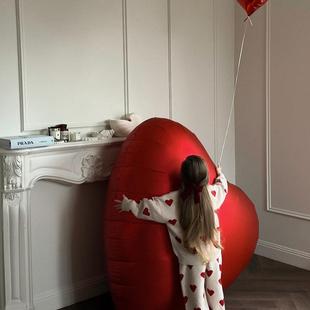 超级大心形红色铝膜球派对装饰场景布置心形拍照道具儿童生日装扮