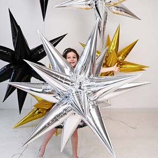 60寸超大星星爆炸星铝膜球美陈大型摆件布置节庆装饰用品派对气球
