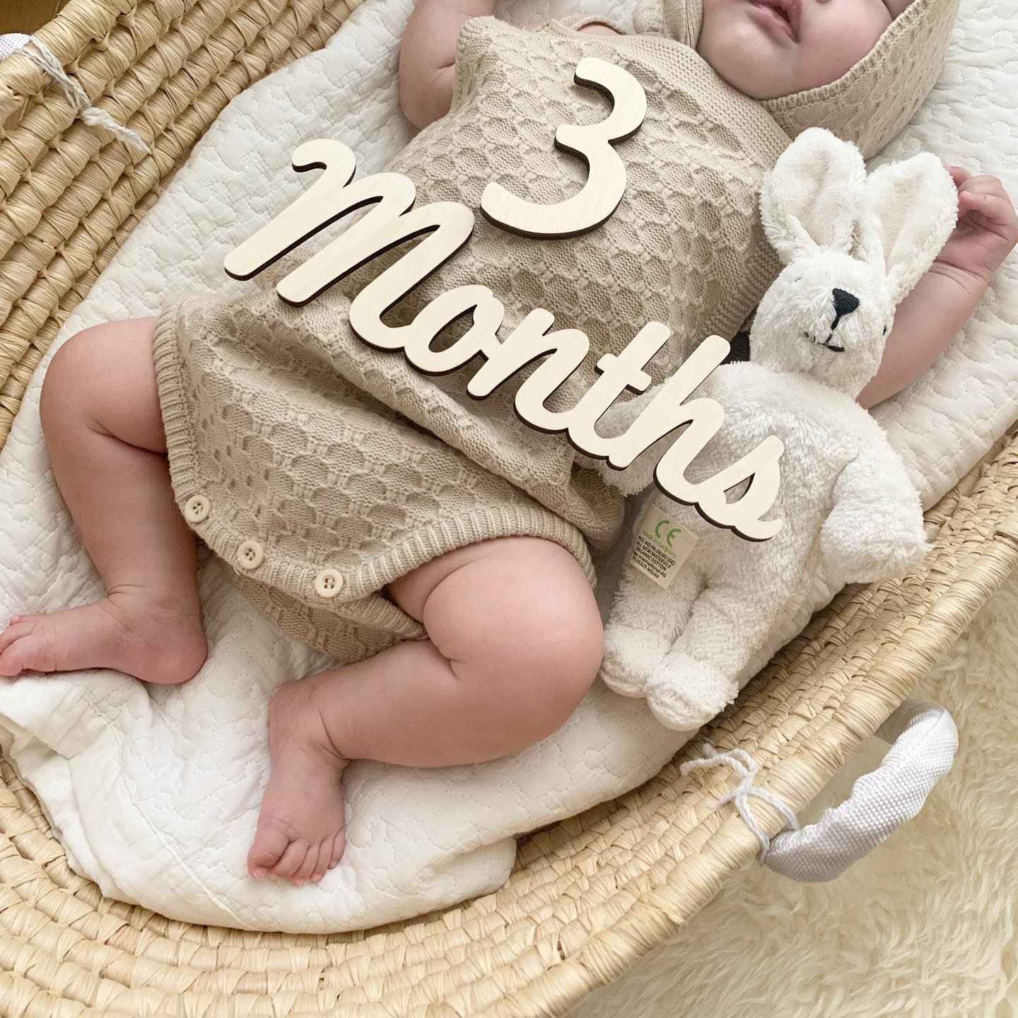 months月份木质宝宝成长日式道具