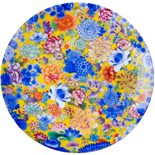 景德镇中式家用描金浅盘宫廷骨瓷平盘7寸8寸万花盘子万花浅碟子