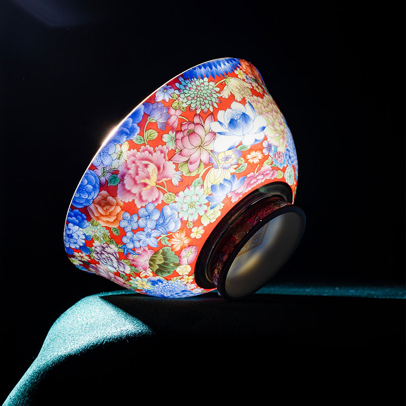 景德镇金边中式骨瓷餐具套装组合单品自由搭配万花陶瓷碗碟碗盘