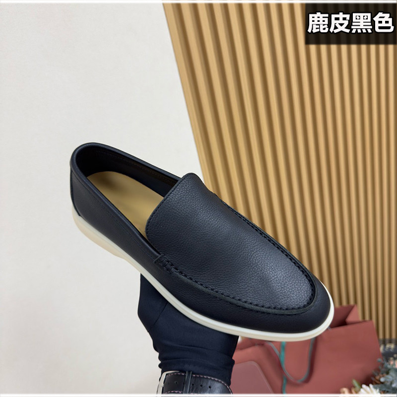 thumbnail for [Channel Ceiling] Deer Leather Loafers Flat Business Casual Men's Shoes, Versatile for Spring and Autumn, Slip-on Flats