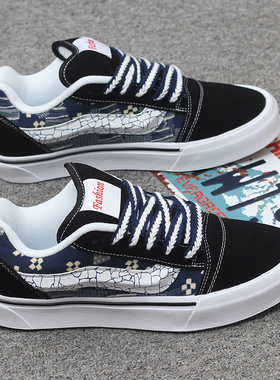 潮牌男鞋2026春季新款潮流胖胖面包鞋美式黑白时尚休闲运动滑板鞋