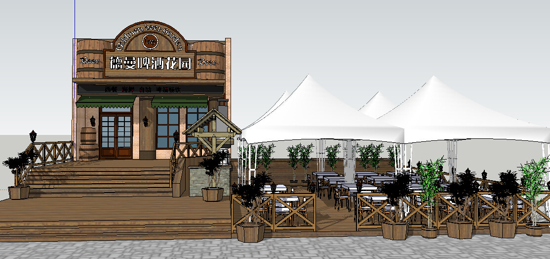 啤酒吧门头草图大师SU模型sketchup室内设计素材源文件skp资料库