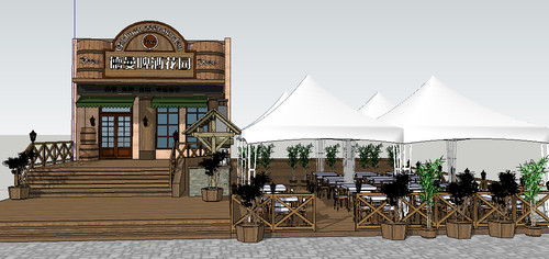 啤酒吧门头草图大师SU模型sketchup室内设计素材源文件skp资料库