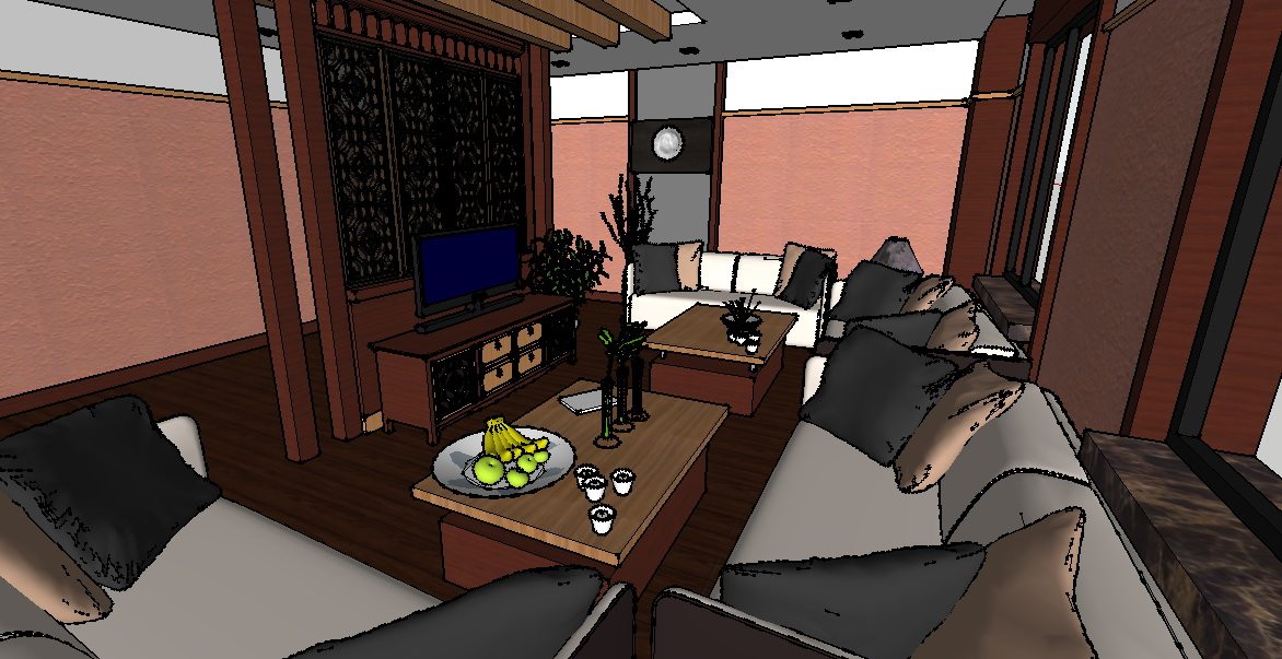 茶楼包房SU模型草图大师sketchup设计素材源文件skp资料库