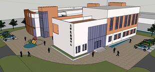 大学生活动中心建筑设计方案SKP模型(含CAD图纸 SU模型 PPT文本)