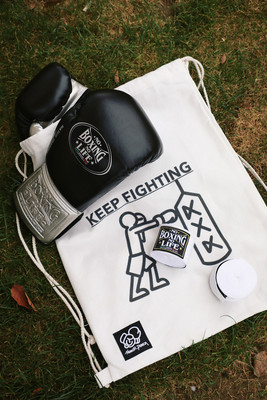 HUMOR PUNCH特厚帆布搏击艺术元素拳击手套收纳束口抽绳背包袋