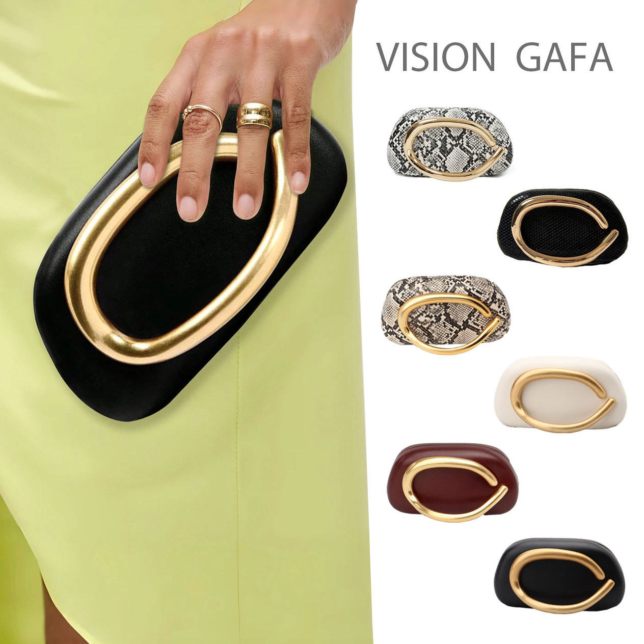 盒子新款复古金属手拿包