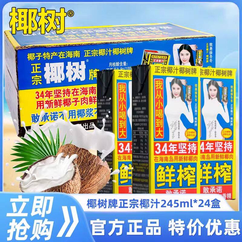 【椰树】牌椰子汁245ml*24盒一整箱 椰子汁特产植物蛋白椰奶