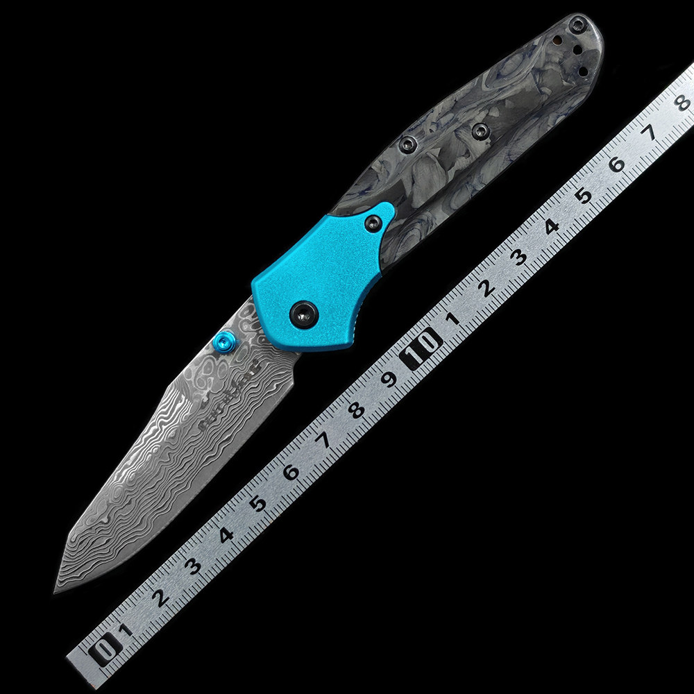 蝴蝶BM945-221碳纤维柄户外露营家用便携EDC水果刀工具刀