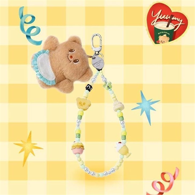 现货可爱泰国奶油小熊butterbear挂绳毛绒挂件书包挂礼物