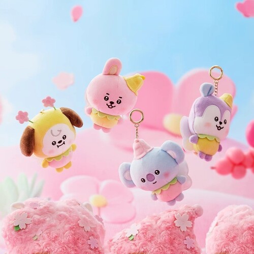 BT21防弹春日童话系列毛绒公仔钥匙扣挂件可爱玩偶包挂饰女