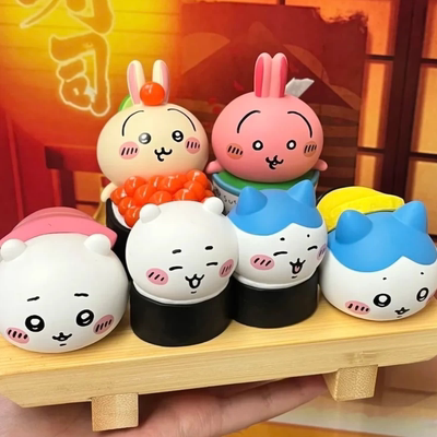 乌萨奇Chiikawa同款寿司系列公仔玩偶女生桌面摆件盲盒手办