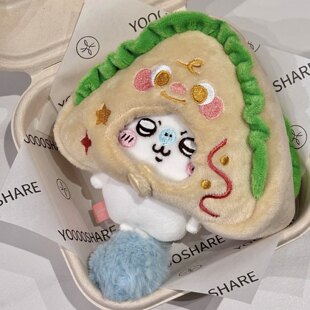 日本chiikawa正版三明治大尾巴毛绒飞鼠公仔冰淇淋睡衣莫莫咖玩偶