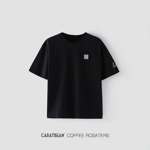 CARATBEAN周边咖啡师短袖t恤工作服文化衫咖啡豆图标魔术贴