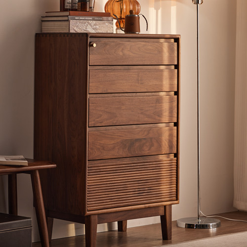 北美黑胡桃五斗柜家用储物床尾柜