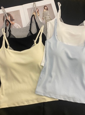 妃子纪3568时尚V型蕾丝露背小吊带女春夏修身带胸垫内搭外穿背心