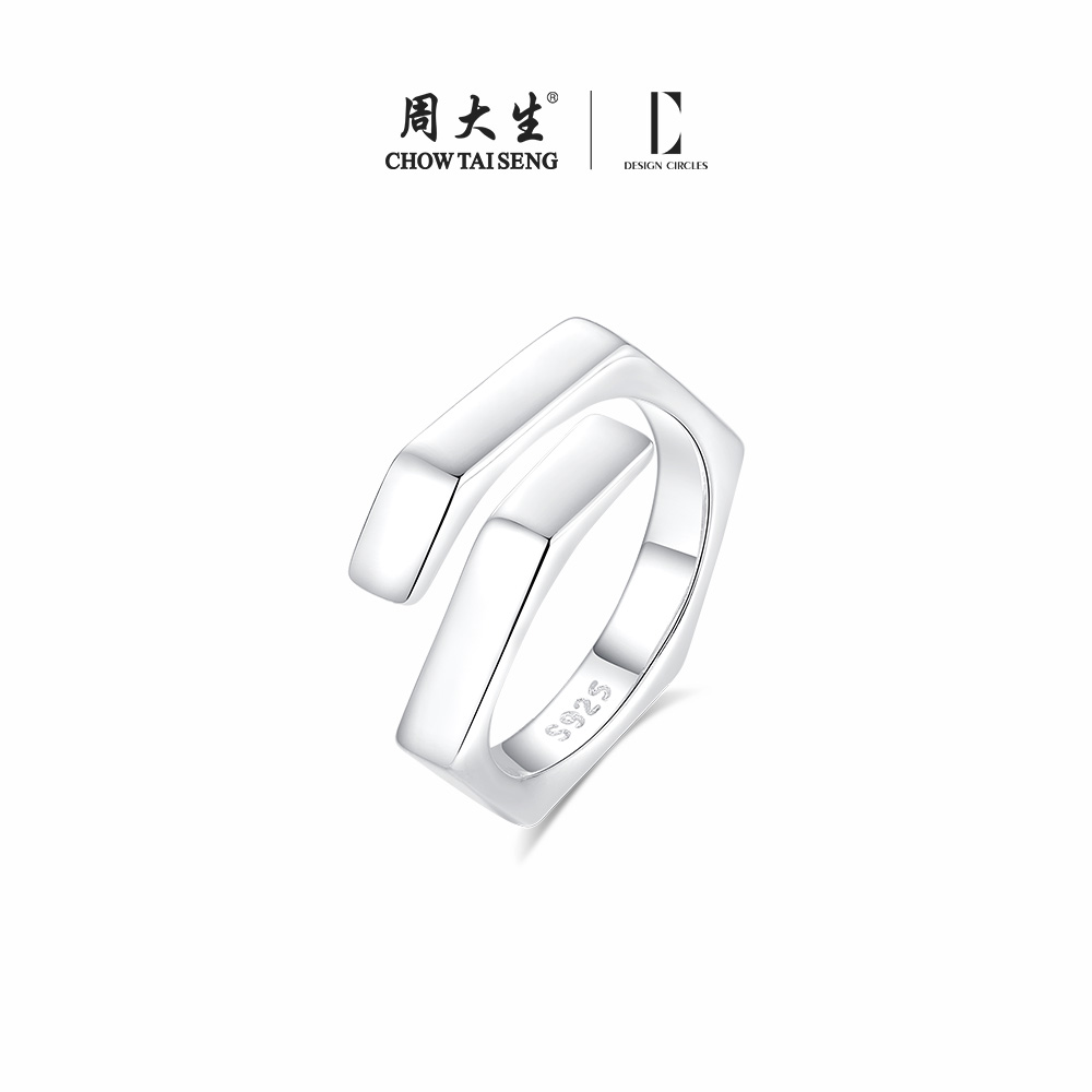 设界女S925银欧美可调节圈口戒指