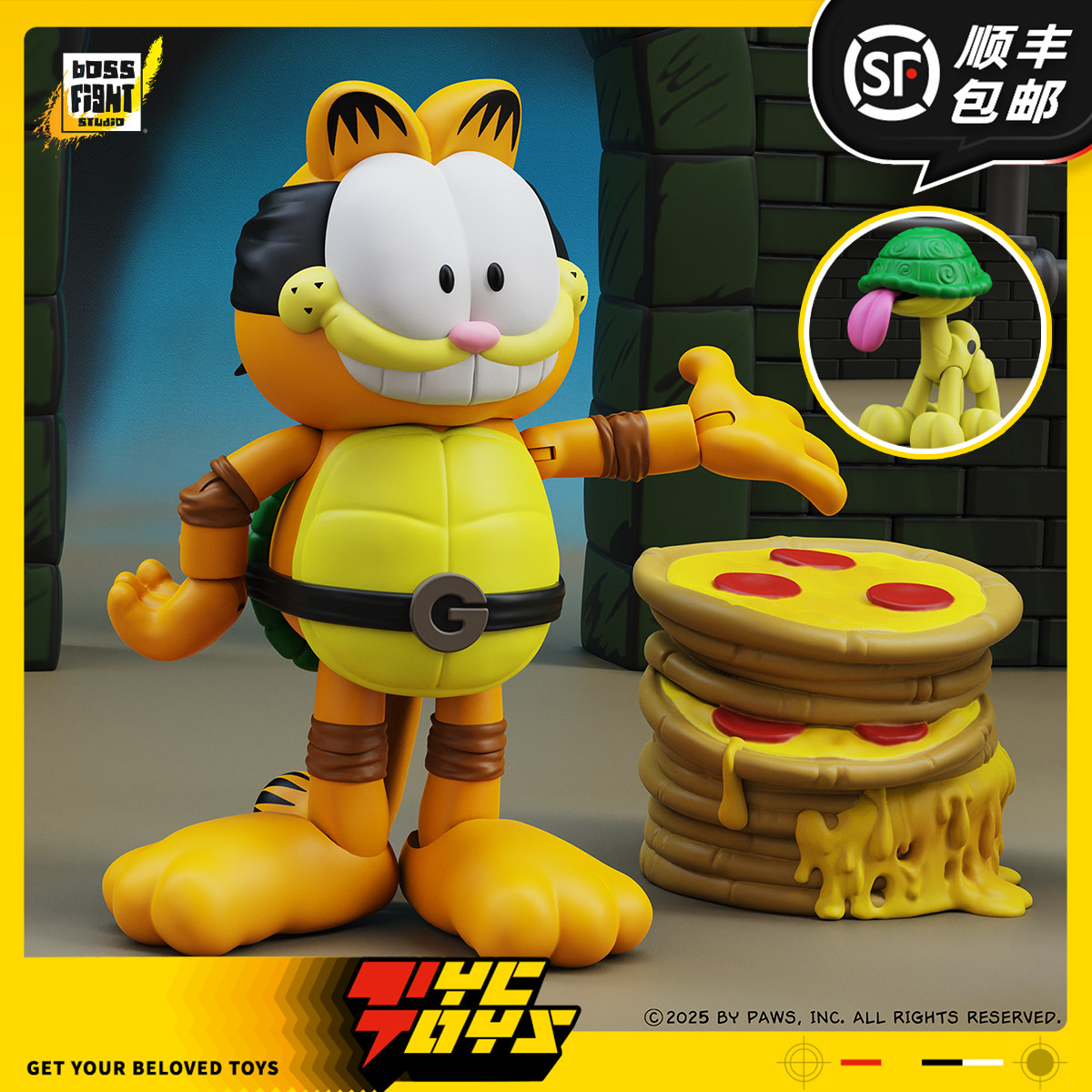 【TYCTOYS】正版现货 BFS老板打击忍者神龟加菲猫欧弟2人套人偶图片