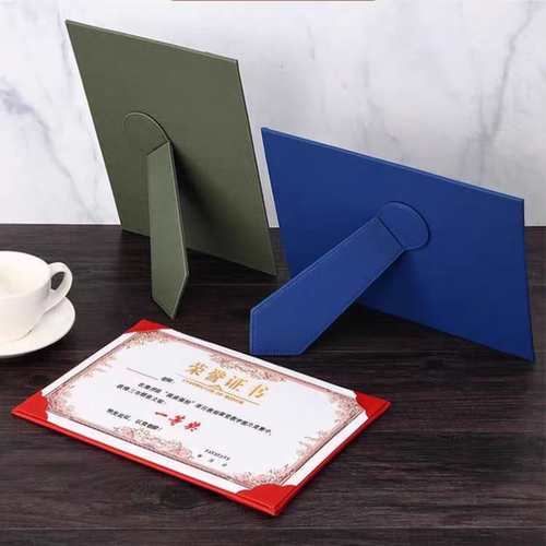 摆台支架证书授权书皮革珠光纸