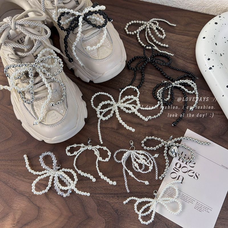 单只~新款diy手工串珠蝴蝶结龙虾扣鞋扣时尚百搭鞋子装饰鞋带扣女