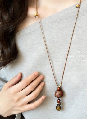 萌趣乐园~虎眼石小熊狗狗项链