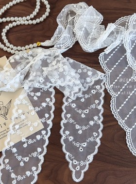 气质珍珠蕾丝发带项链女2025爆款长条领巾腰带韩国百搭多功能丝巾