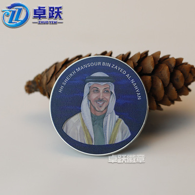 金属UV印刷创意搞怪人物珐琅磁铁徽章定做金属异形磁吸冰箱贴
