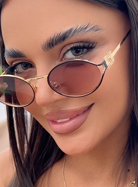 太阳镜防紫外线欧美风个性女椭圆