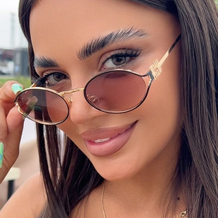 Oval sunglasses 椭圆镂空太阳镜欧美太阳眼镜辣妹复古墨镜凹造型