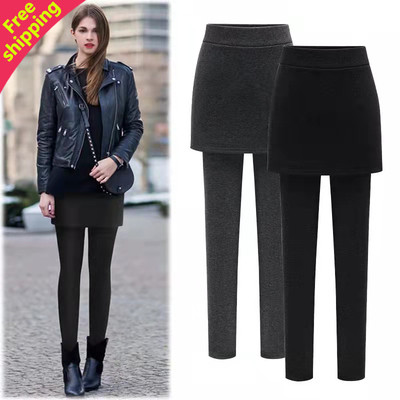 S-5XL Plus size warm skirts leggings pants autumn winter