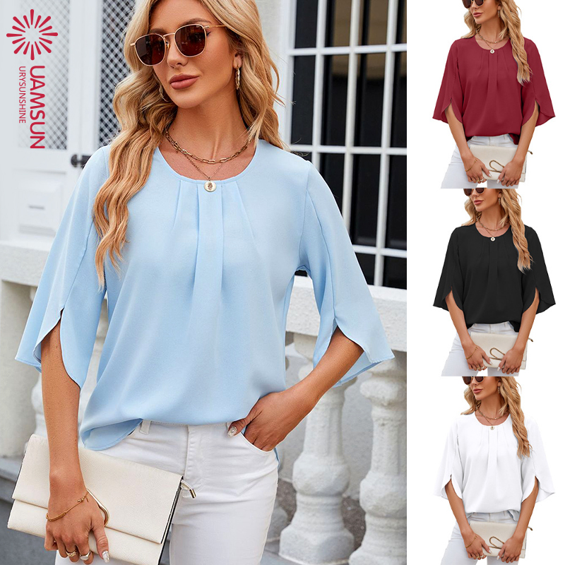 blouse Loose chiffon t-shirt women tops 上衣女衬衫宽松雪纺衫 女装/女士精品 衬衫 原图主图