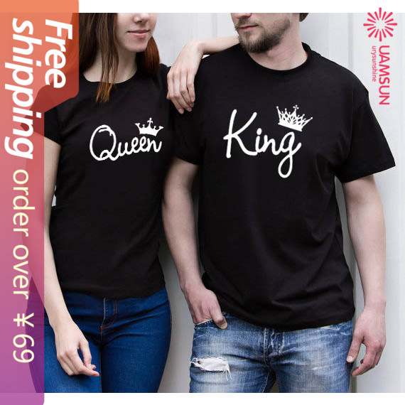 couple t-shirt sleeve lover t shirt women men cotton maxi
