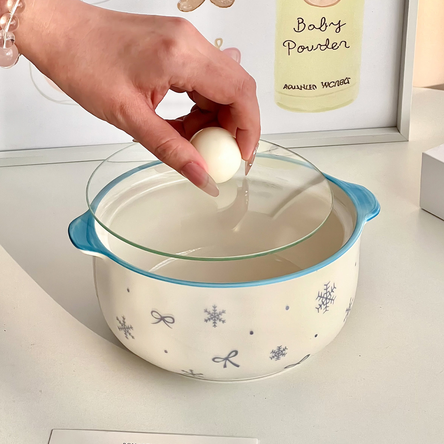 陶瓷泡面碗带盖双耳汤碗学生宿舍家用2026新款方便面碗釉下彩餐具,餐饮具,泡面碗,淘宝优惠券,粉丝福利购,淘宝优惠卷