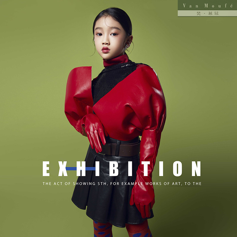 梵慕菲模卡风时尚新款影楼儿童摄影服装少儿高端女童表演礼服2220