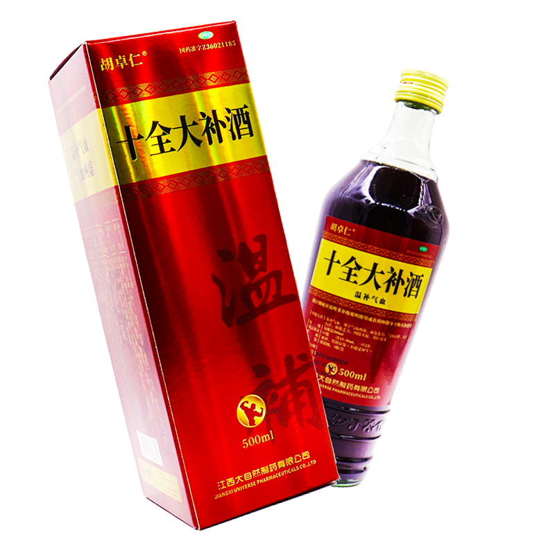 胡卓仁十全大补酒500ml 温补气血面色苍白气短心悸乏力月经量多